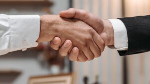 Two people shaking hands