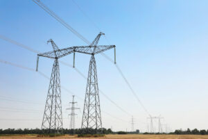 View of powerlines and towers