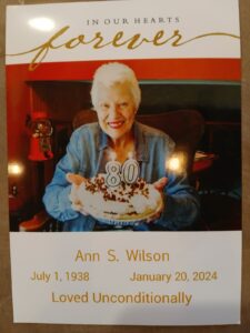 Ann Wilson, mother of Julie Jacobek